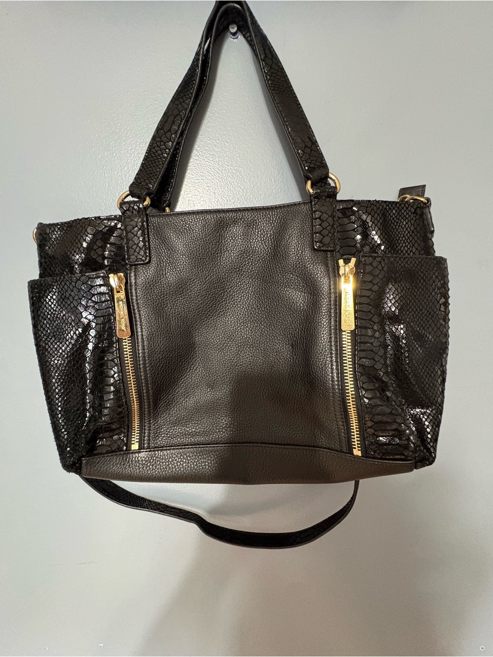 Michael Kors Black Tote with Gold Hardware